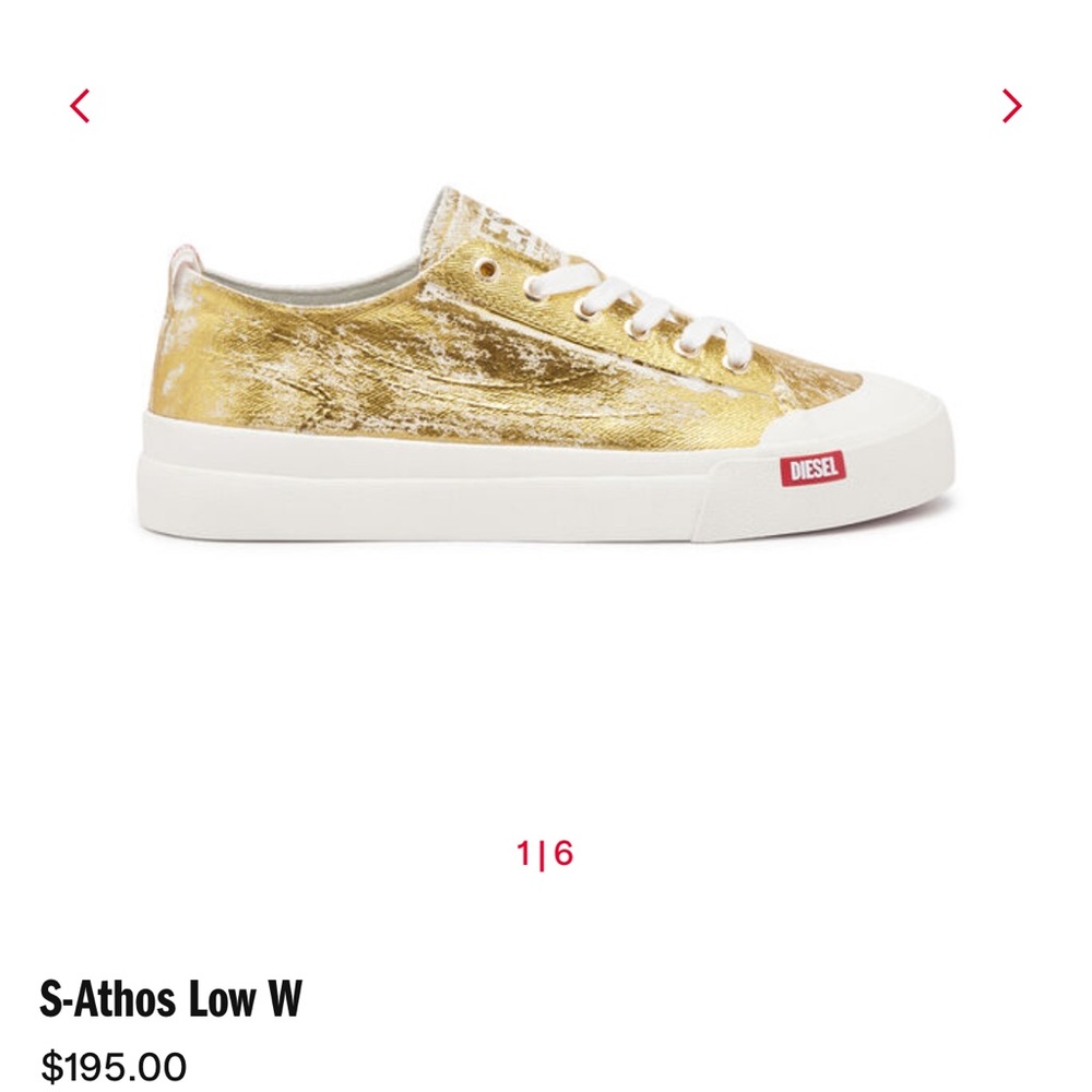 Diesel Gold and White Women's Sneakers